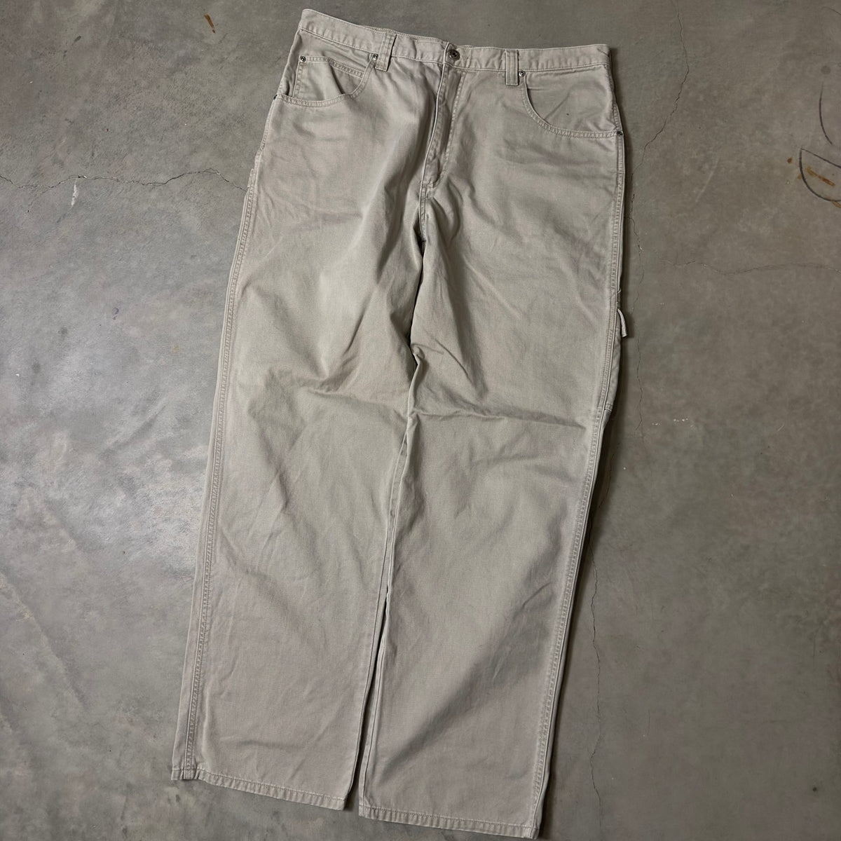 Wrangler Carpenter Pants Tan Workwear Straight Leg