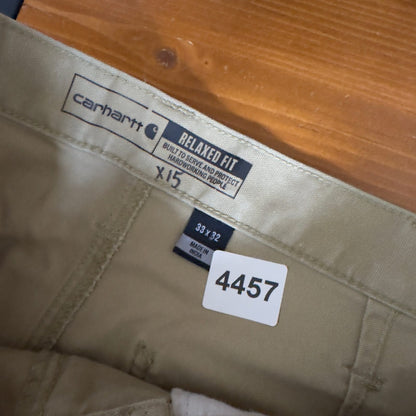 Carhartt Relaxed Fit Chore Pants Mens 33x32 Khaki Classic