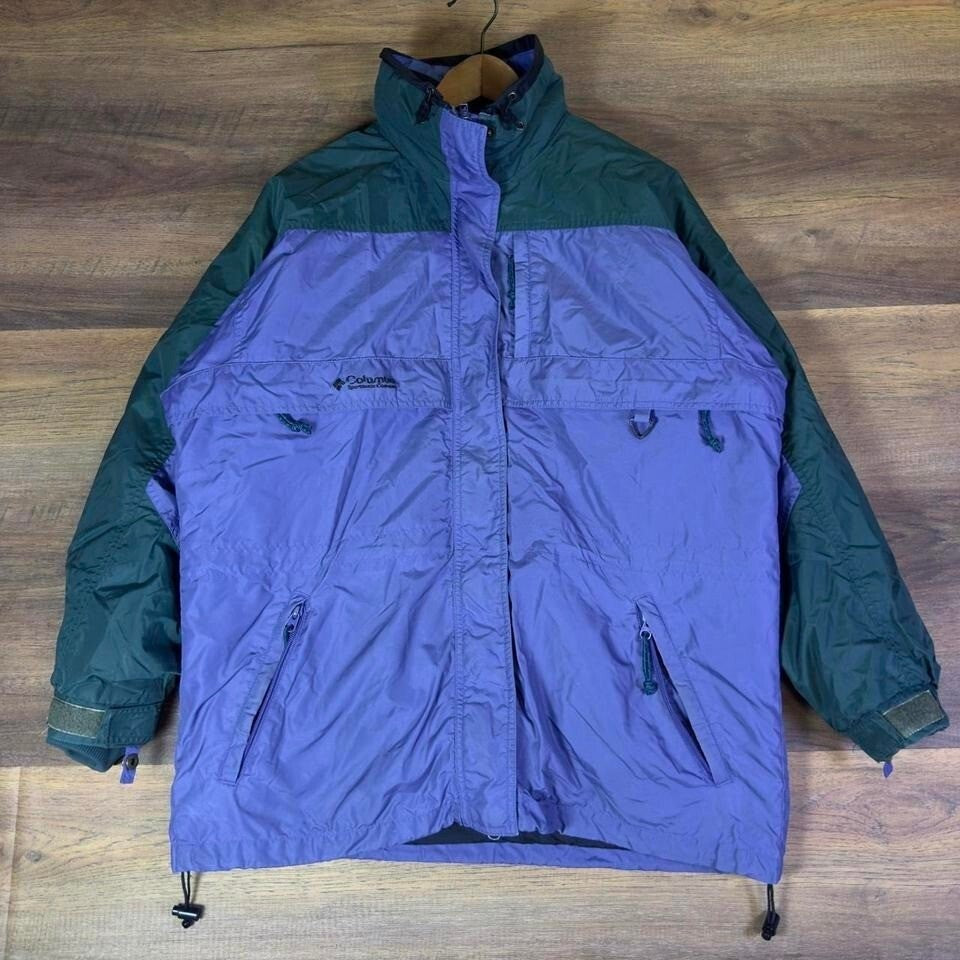 Columbia Women's Large Jacket Purple Green Y2K Vintage
