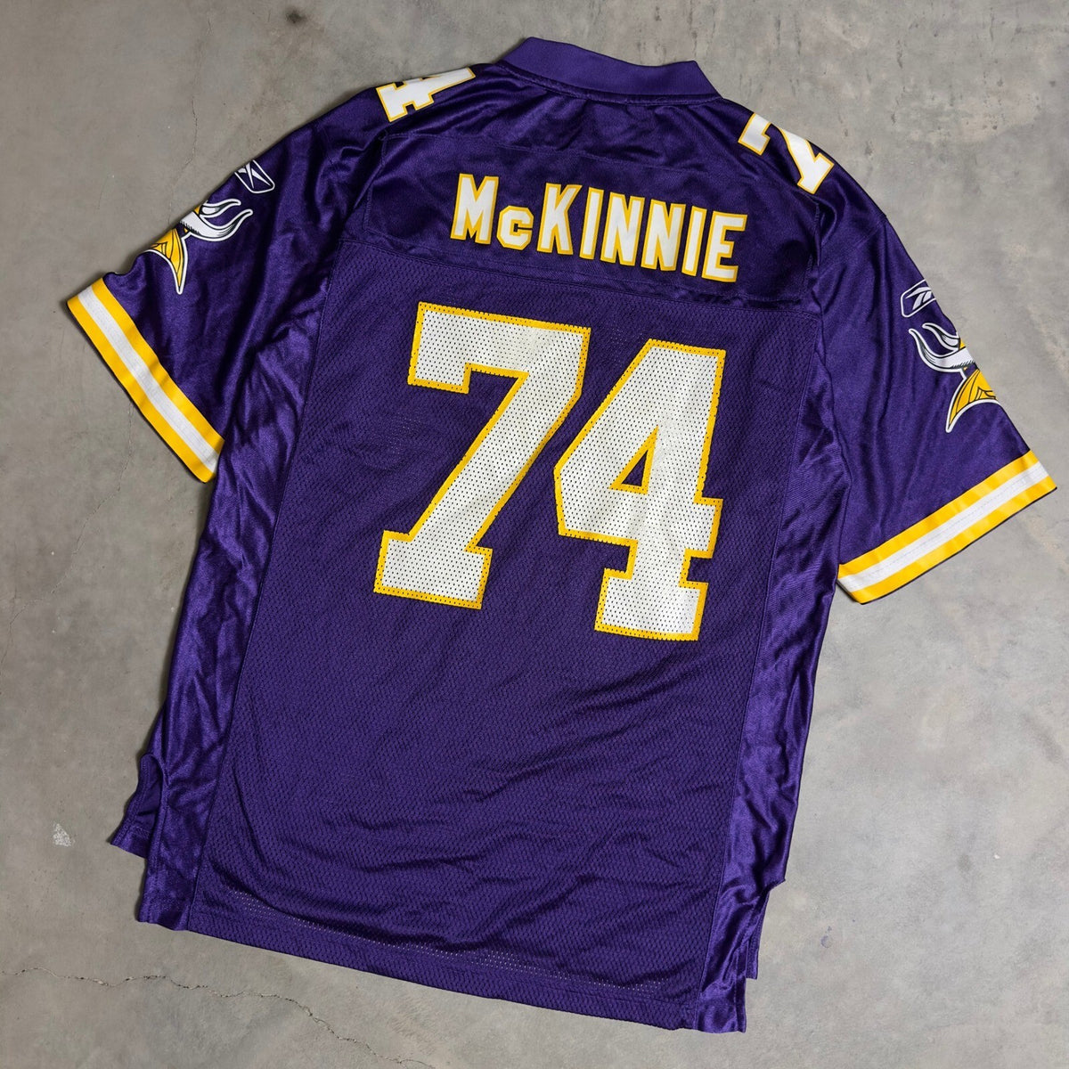 Vintage Reebok Vikings McKinnie Jersey Mens M Purple NFL 74