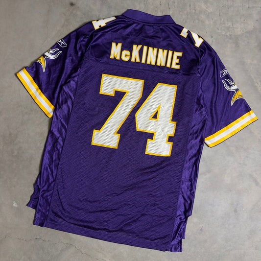 Vintage Reebok Vikings McKinnie Jersey Mens M Purple NFL 74
