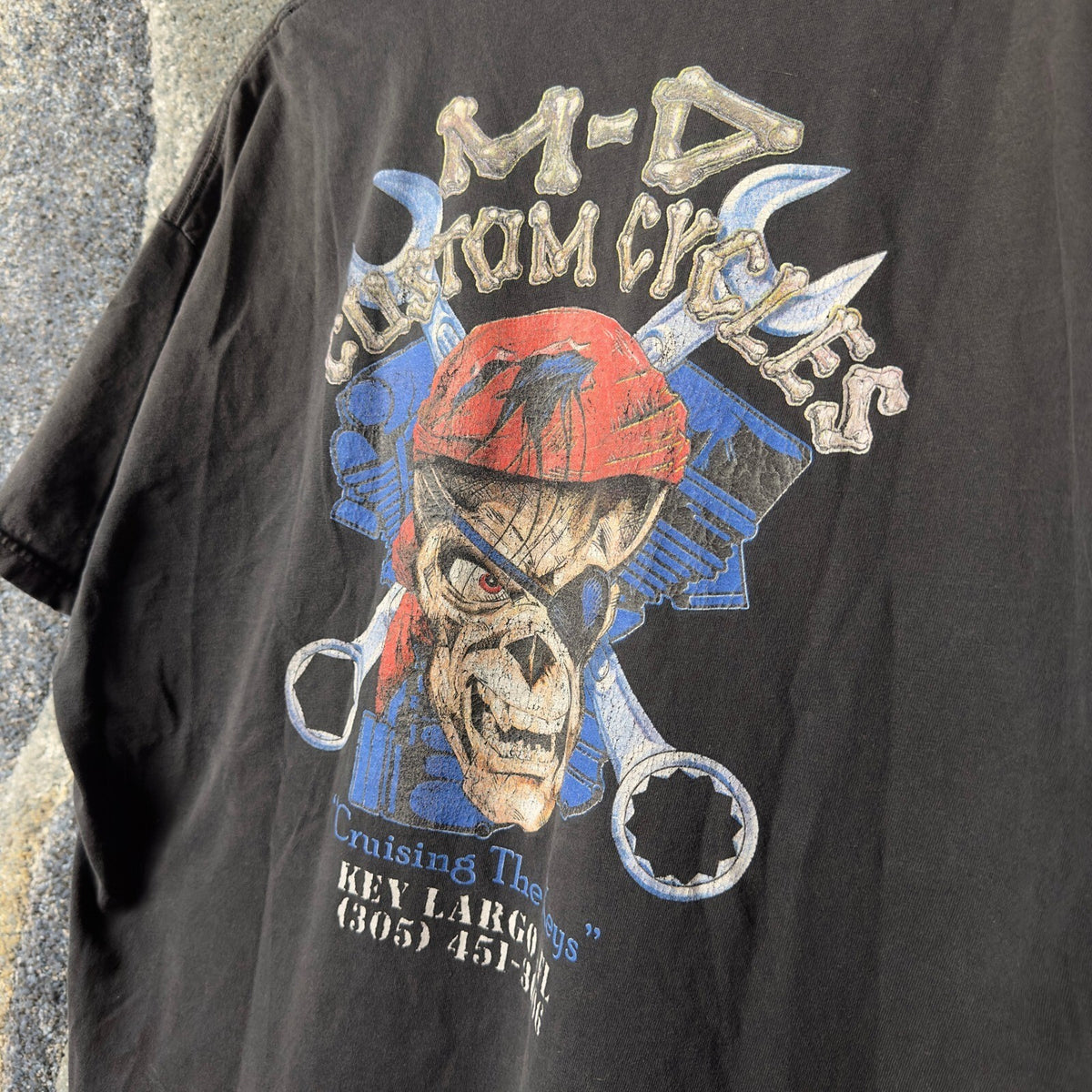 Vintage M-D Custom Cycles T-Shirt Mens 2XL Key Largo Florida