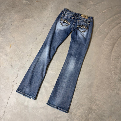 Vintage Y2K Miss Me Relaxed Bootcut Jeans Womens 26 Blue