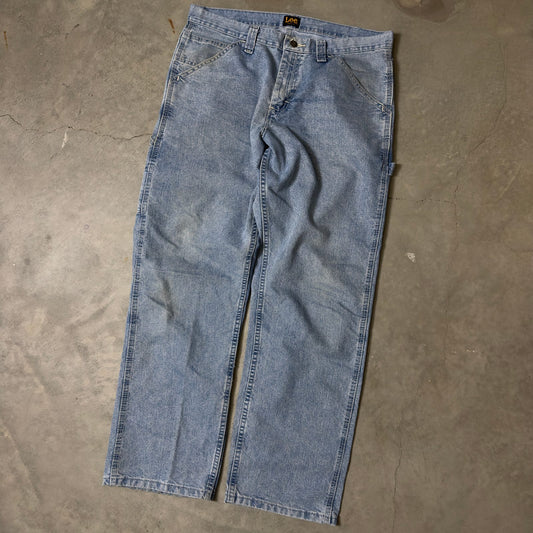 Lee Carpenter Jeans Mens 33x30 Light Wash Baggy