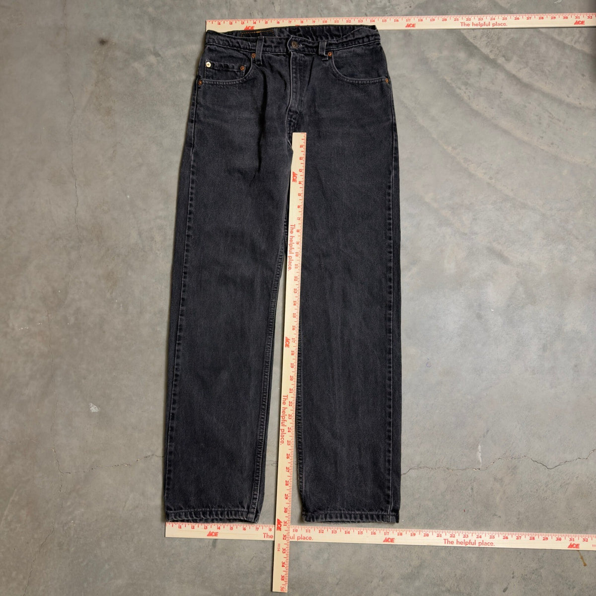 Vintage Levis 505 Regular Fit Jeans Mens 30x30 Black Straight Leg Baggy Skater