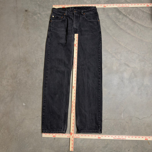 Vintage Levis 505 Regular Fit Jeans Mens 30x30 Black Straight Leg Baggy Skater