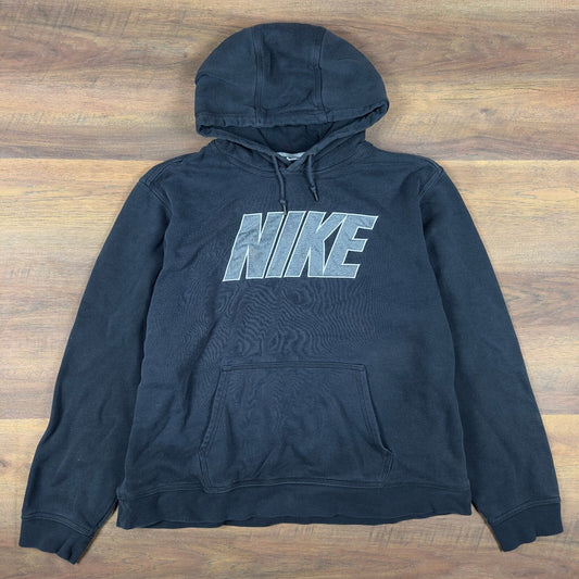 Vintage Y2K Nike Pullover Hoodie Mens XXL Black Mesh Logo