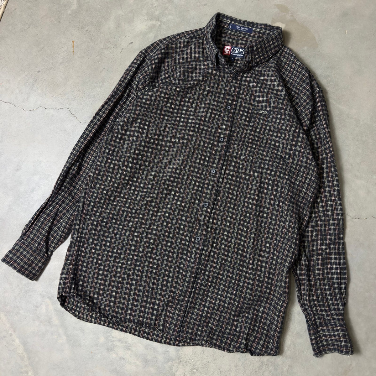 Chaps Ralph Lauren Plaid Shirt Mens M Cotton
