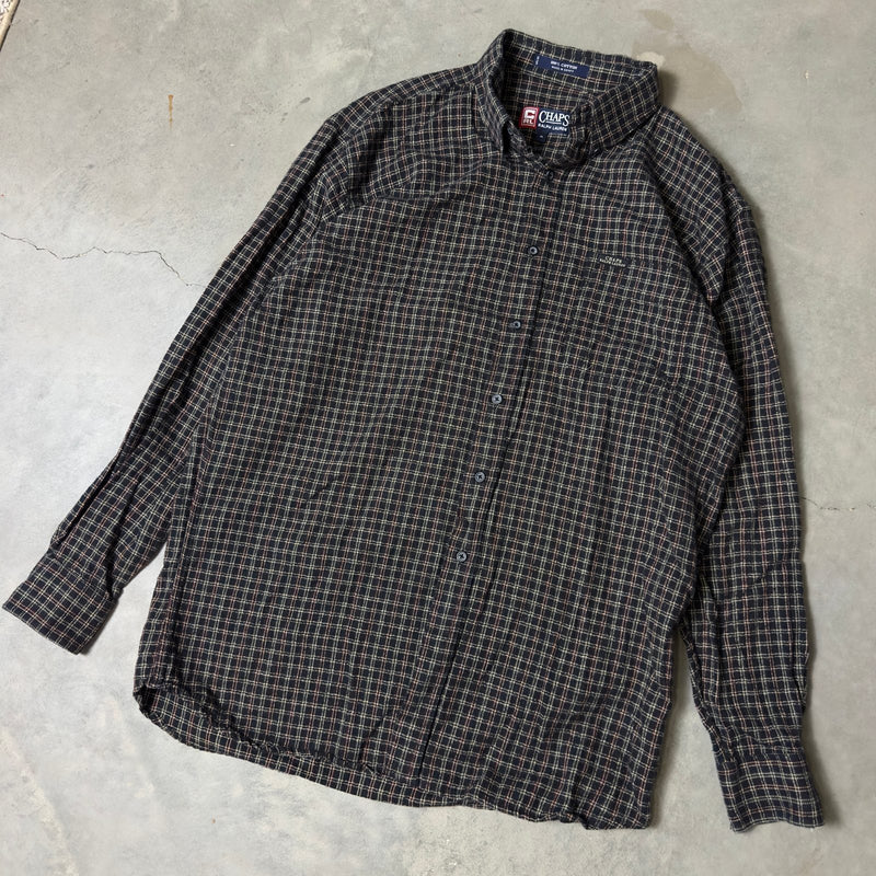 Chaps Ralph Lauren Plaid Shirt Mens M Cotton