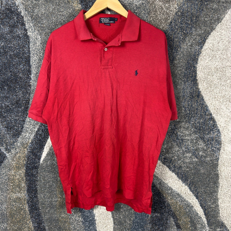 Vintage Polo Ralph Lauren Polo Shirt Mens L Red Made in USA