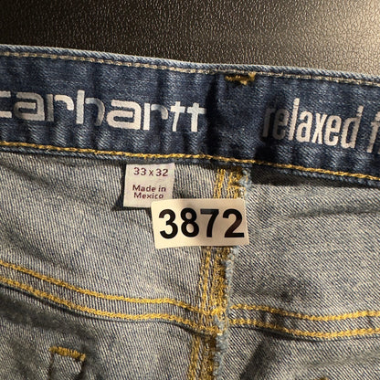 Carhartt Relaxed Fit Jeans Mens 33x32 Dark Wash Denim