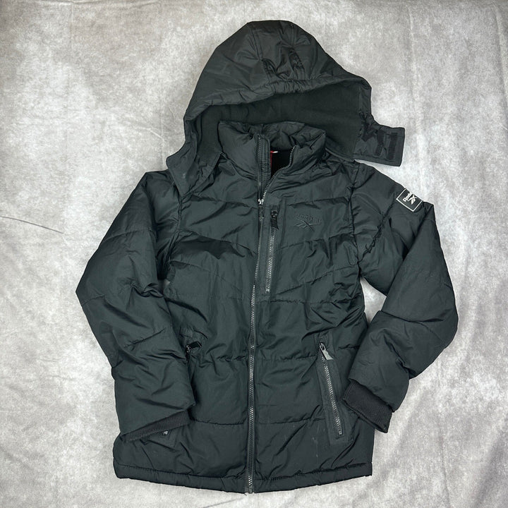 Reebok Youth Boys L 14/16 Puffer Jacket Black Hooded Winter