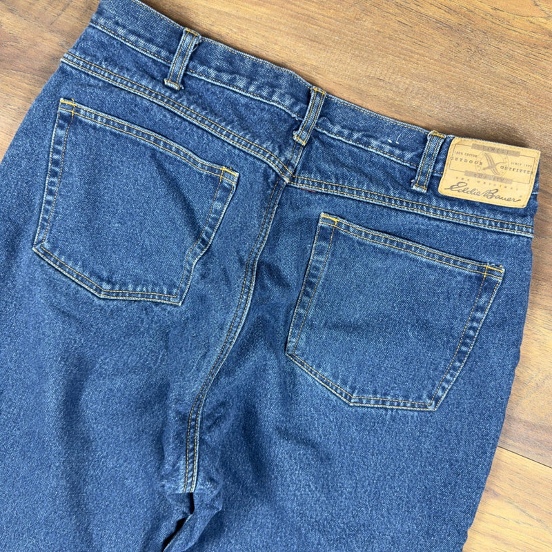 Vintage Eddie Bauer Flannel Lined Jeans Mens 36x34 Blue