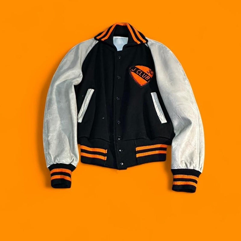 (1960s-70s) Vintage J Club Jamestown Varsity Jacket – Wool & Leather – Size M