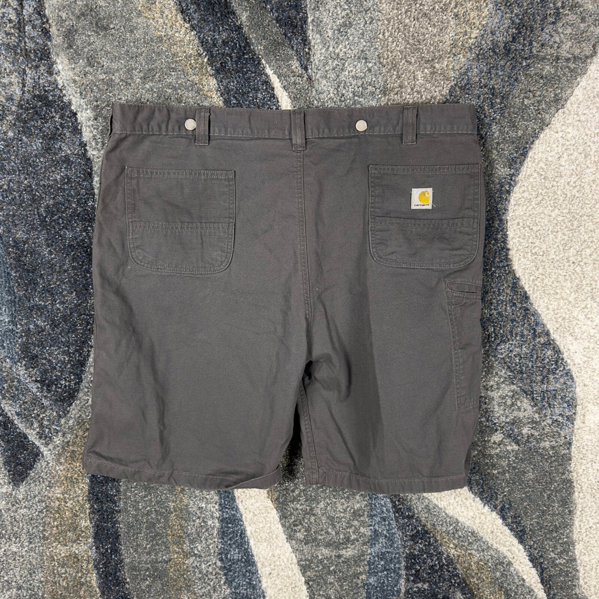 Carhartt Relaxed Fit Canvas Work Shorts Mens 44 Gray Baggy