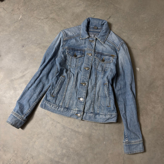 Eddie Bauer Denim Trucker Jacket Womens XS Blue Heritage Gorpcore Casual