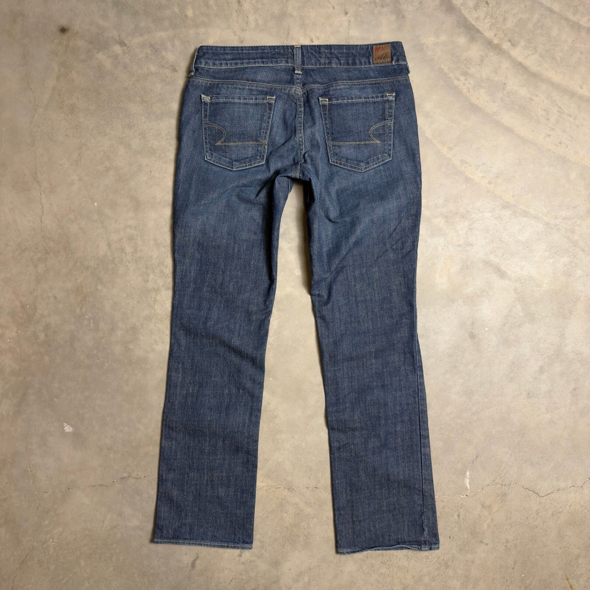 Y2K American Eagle 77 Straight Jeans Womens 6 Blue Low Rise