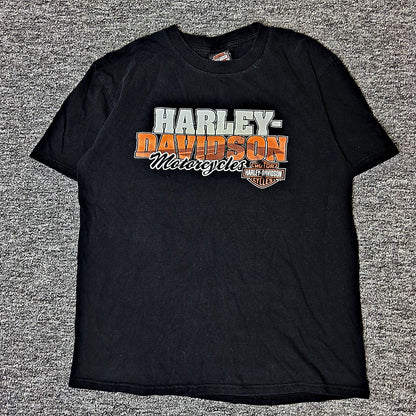 Harley Davidson Motorcycles Fargo ND Tee Mens L Black Biker