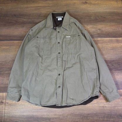 Columbia Sportswear Mens XL Fleece Lined Shirt Jacket Olive
