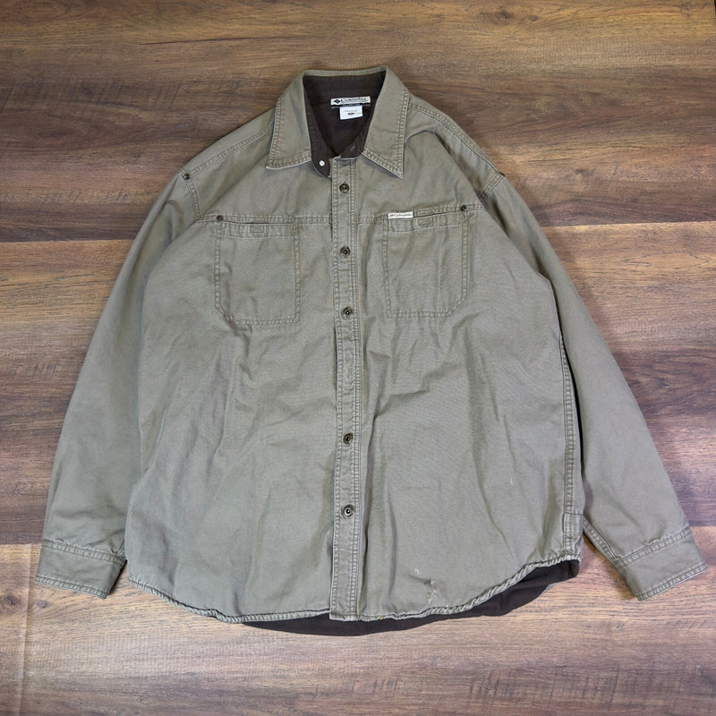 Columbia Sportswear Mens XL Fleece Lined Shirt Jacket Olive