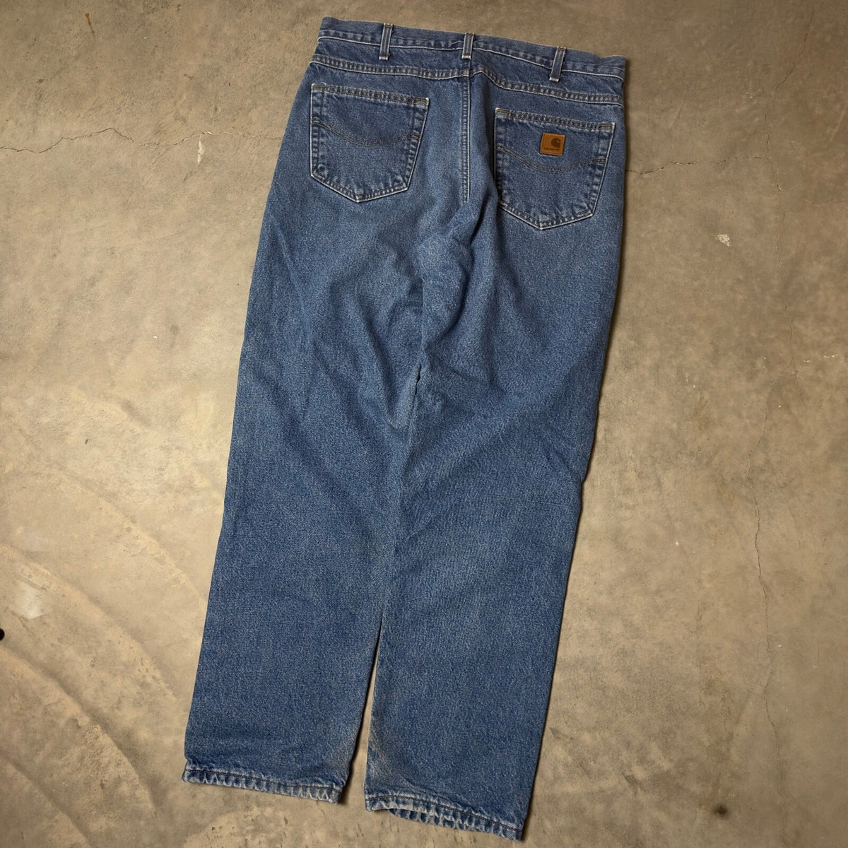 Vintage Carhartt Flannel Lined Jeans Mens 35x32 Baggy B172