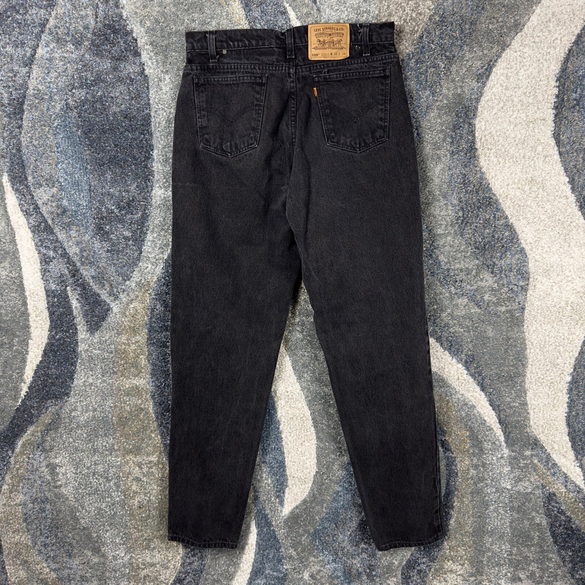 Vintage Levis 550 Orange Tab Jeans Mens 34x34 Black Relaxed
