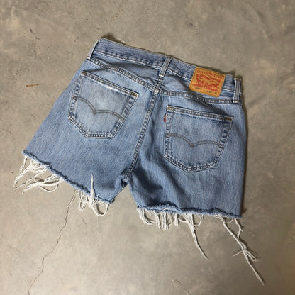 Levi's 501 Cutoff Denim Shorts Mens 33 Light Wash Distressed