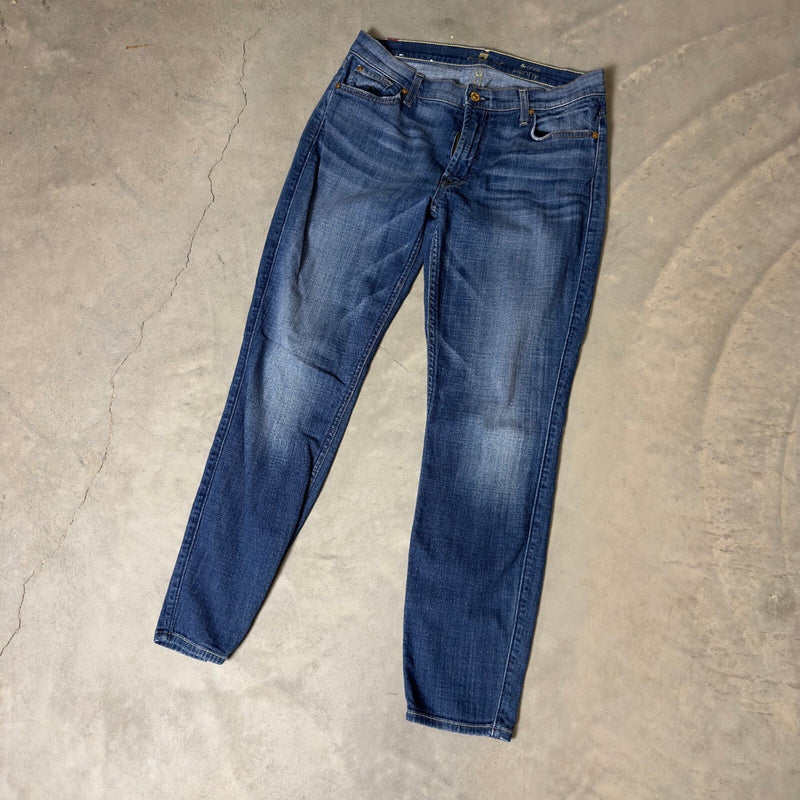 7 For All Mankind The Ankle Skinny Jeans Womens 31 Blue