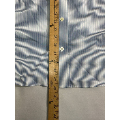 Eddie Bauer Men's Large Blue White Stripe Button Down Shirt