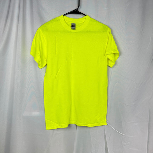 Lot of 13 Gildan Mens S Neon Yellow Heavy Cotton T-Shirts