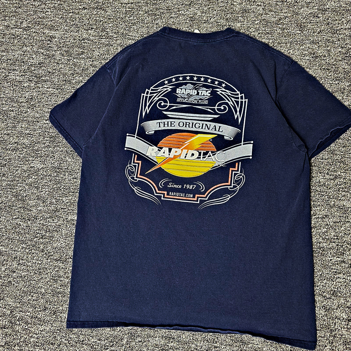 Port & Company Rapid Tac Tee Mens L Navy Graphic Workwear