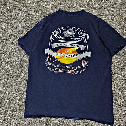 Port & Company Rapid Tac Tee Mens L Navy Graphic Workwear