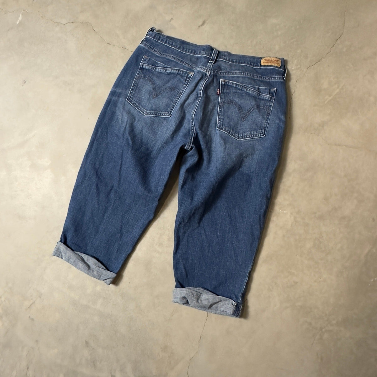 Levi's 505 Straight Leg Jeans Womens 14 W32 Blue Baggy