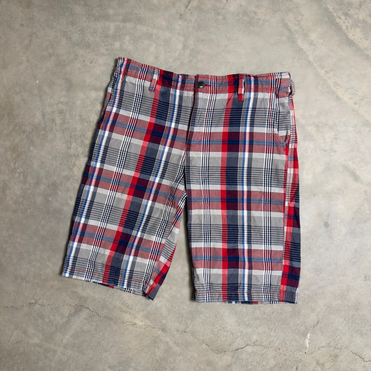 Vintage Arizona Jean Co Plaid Shorts Boys 18 Husky Red White