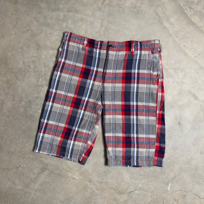 Vintage Arizona Jean Co Plaid Shorts Boys 18 Husky Red White