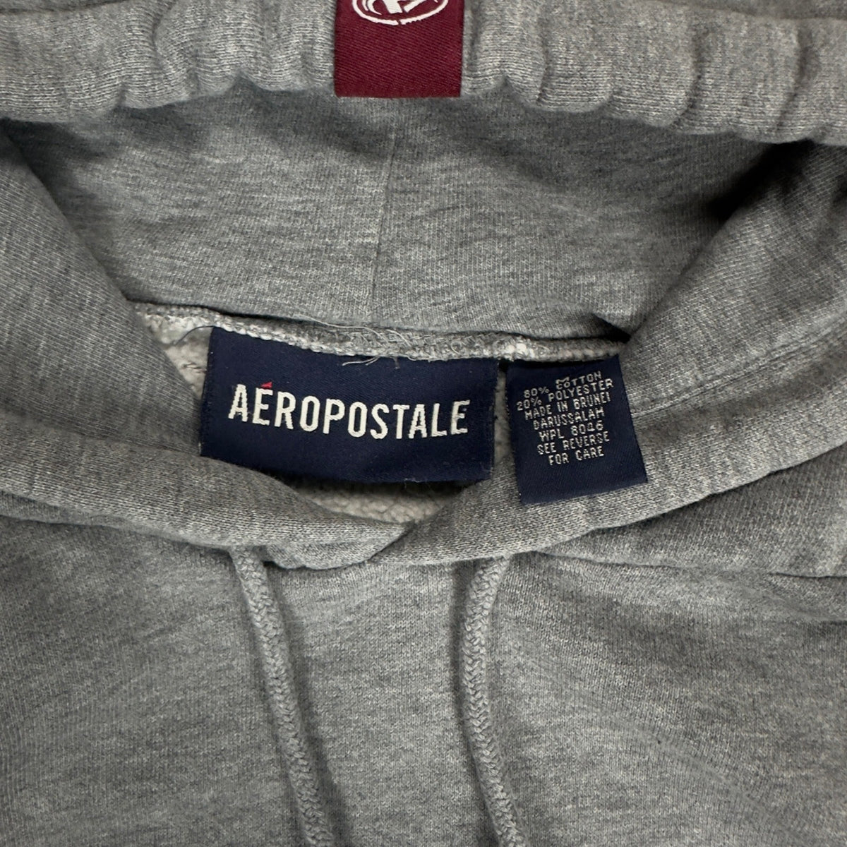 Vintage Aeropostale Mens Heather Gray Collegiate Graphic Hoodie Racing Stripe XL