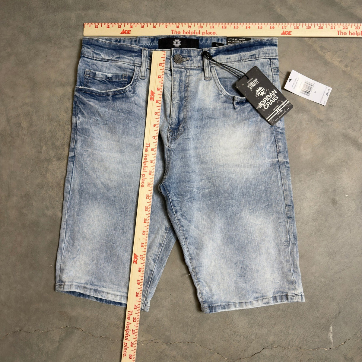 NWT Jordan Craig Denim Shorts Mens 32 Blue Baggy Streetwear