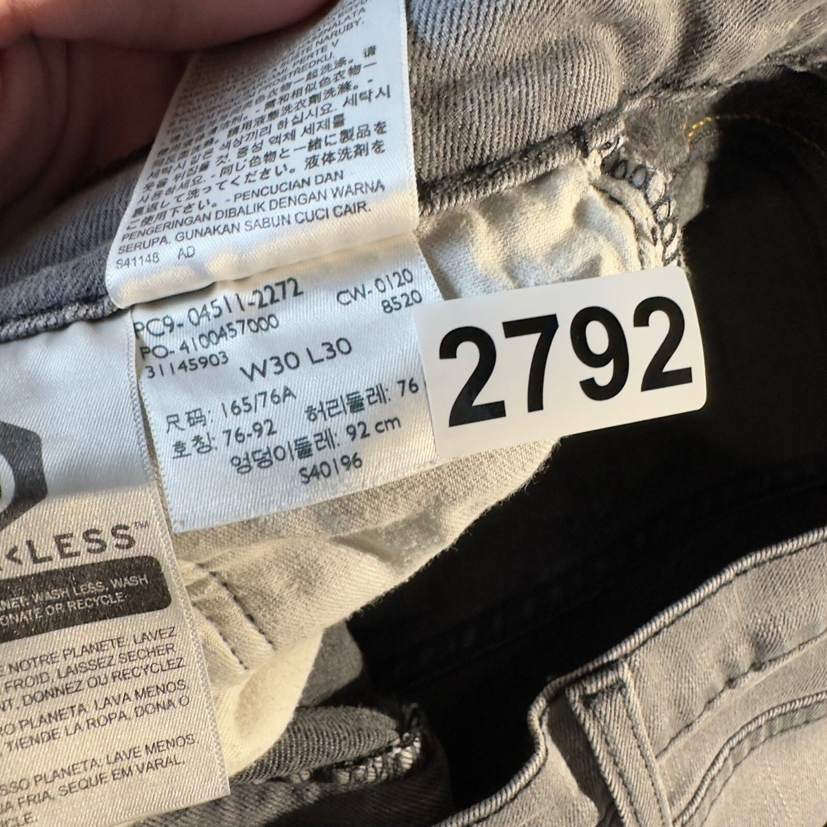 Levi's 511 Slim Fit Jeans Mens 30x30 Grey