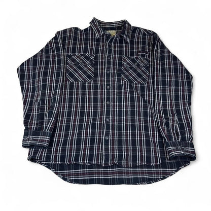 Cabelas Plaid Flannel Shirt Mens 2XL Tall Black Red Workwear