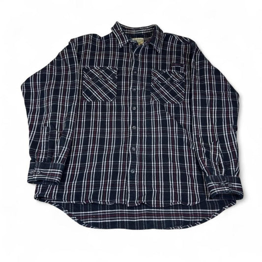 Cabelas Plaid Flannel Shirt Mens 2XL Tall Black Red Workwear