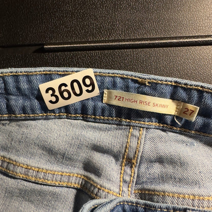 Levi's 721 High Rise Skinny Jeans Womens 27x30 Distressed