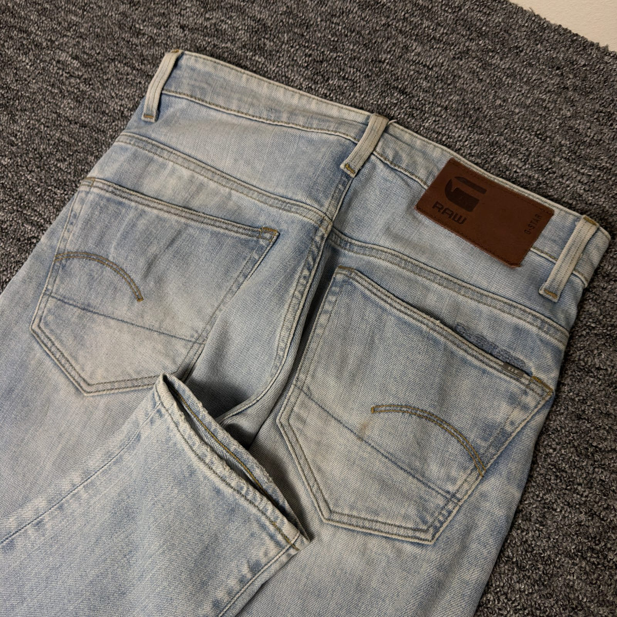 G-Star Raw 3301 Tapered Jeans Mens 30x32 Light Wash Skater