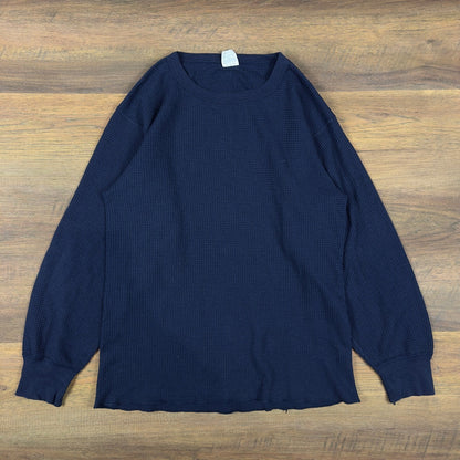 Vintage J.E. Morgan Mens XL Navy Blue Thermal Shirt
