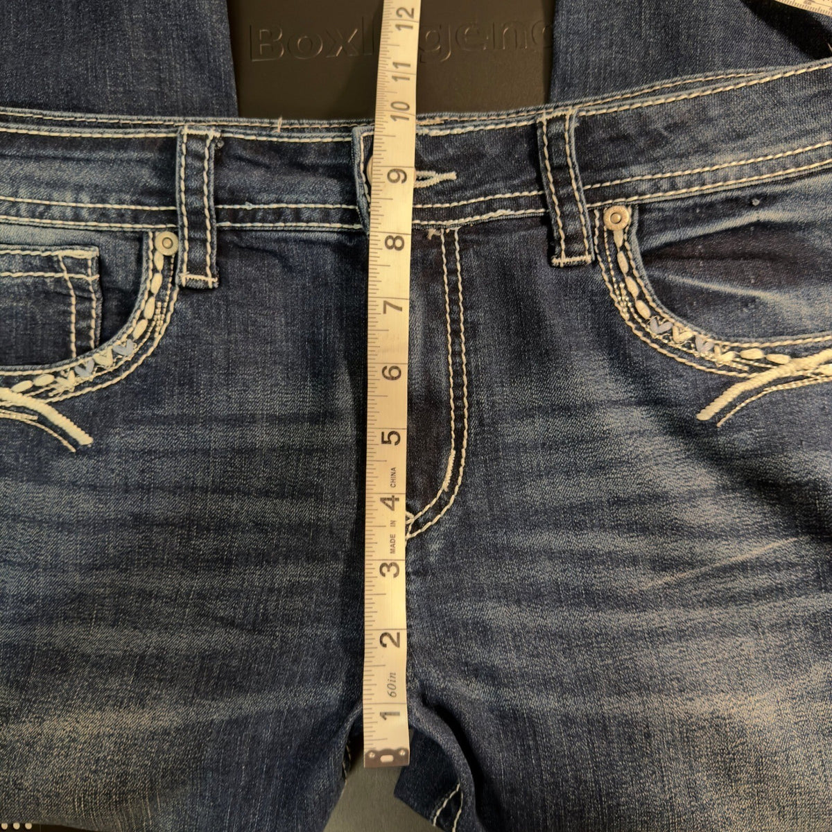 Charme Straight Leg Jean Women 29 Blue Western Embroidered