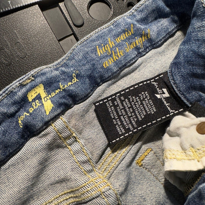 7 For All Mankind High Waist Ankle Straight Jeans Womens 26