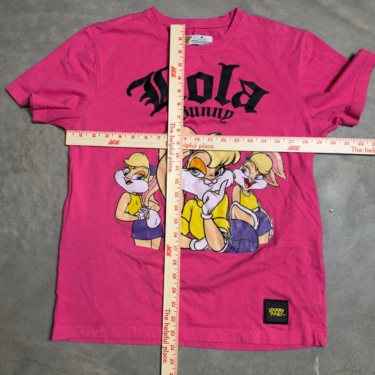 Looney Tunes Lola Bunny Graphic Tee Womens Medium Pink Y2K Streetwear Retro
