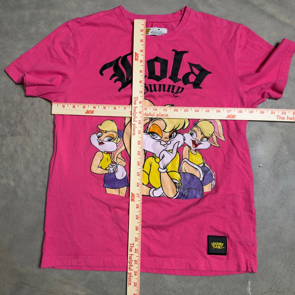 Looney Tunes Lola Bunny Graphic Tee Womens Medium Pink Y2K