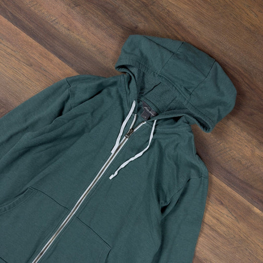 Eddie Bauer Full Zip Fleece Hoodie Mens M Forest Green