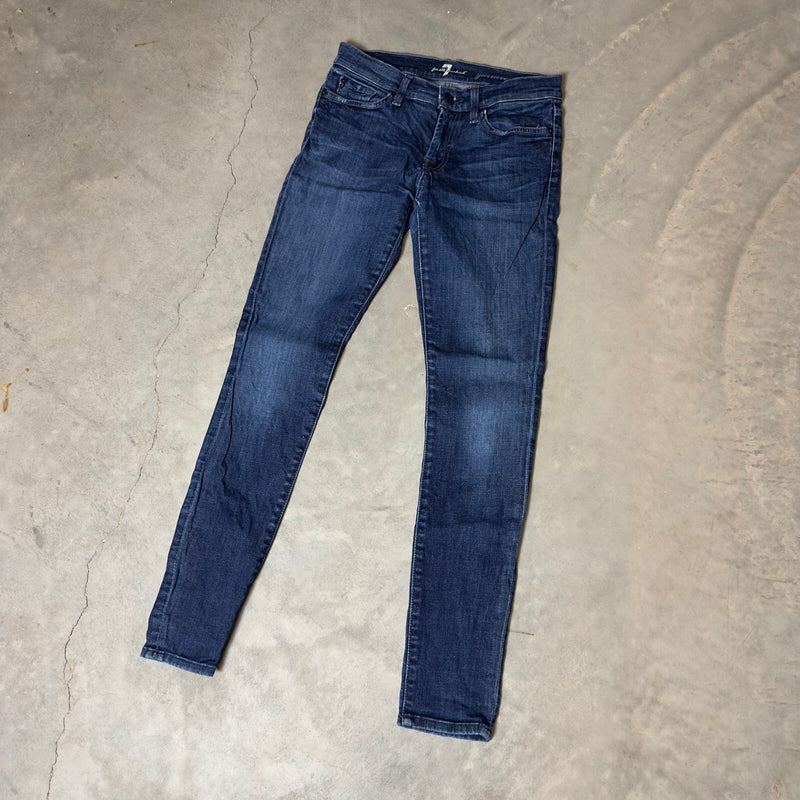 7 For All Mankind Gwenevere Skinny Jeans Womens 28 Dark Wash