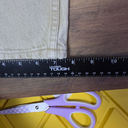 Vintage Eddie Bauer Mens Tan Khaki Denim Jeans Made in USA 38x32 Straight Leg